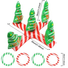 Christmas Party Ring Toss Game for Kids Adults,Inflatable Xmas Tree Ring Toss Game with 4 Rings,Fun Christmas Games for Families School Office Indoor Outdoor Game,New Year