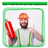 4 Pcs Adult Firefighter Set Include Red Plastic Fire Hats