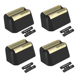 4 Pack Professional 5 Star Series Finale Shaver Replacement Foil and Cutter Bar Assembly Compatible With Wahl Shaver Foil 7031-100, 7043-100 Super Close Shaving Replacement Heads， (Black)