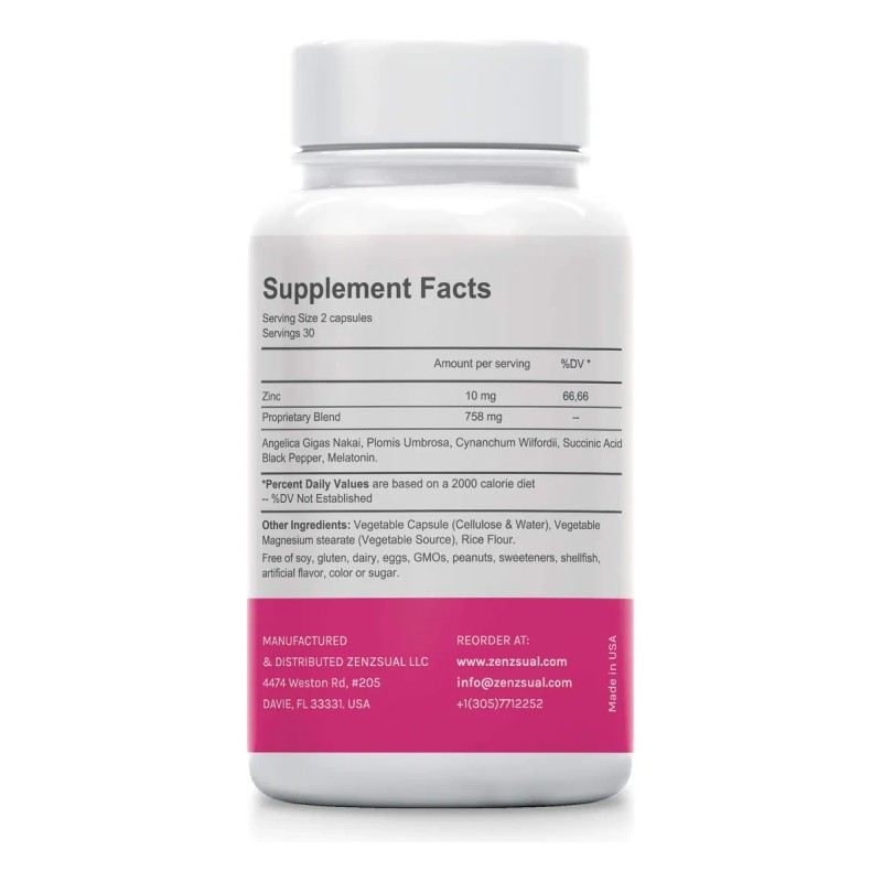 Zenzsual Bye Bye Menopausia, 100% Vegana, Sin Estrógeno, Azú