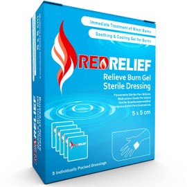 RedRelief Burning Wound Dressing 5 x 5 cm - Pack of 5