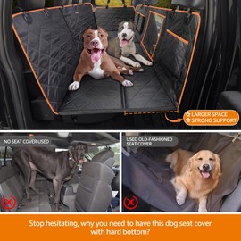 iBuddy Truck Back Seat Extender Dog Truck Seat Cover Stable Comfortable Dog Truck Hammock Bed for Trip Truck Seat Cover with Hard Bottom for Large Dogs Up to 400LB Protect Dogs Not Fall into Floor