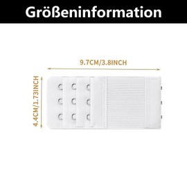 3 Pieces Bra Extender, Bra Extension 3 Hooks, Bra Closure Extension, Bra Extension, Comfortable and Stretchy, Set Suitable for Weight Gain, Pregnancy, Breastfeeding (White), White