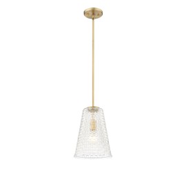 ML Lighting | Saben Collection | 20703-VB | Indoor 1 Light Metal Pendant in Vintage Brass with Clear Woven Lattice Glass Shade | Kitchens, Dining Rooms, Living Rooms, Entryways, Hallways