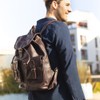 Hamosons – Large leather backpack size L / laptop backpack up to 15.6 inches, made out of nappa leather, brown