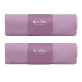 Wellrox Microfiber Hand Towel- Absorbent Sweat Towels for Women- Yoga Mat Towel for Pilates, Hot Yoga, Gym Workouts (2 Pack, Lavender)