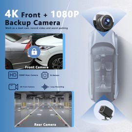 XBAY 9" Carplay Screen for Car, Support Apple Carplay & Android Auto, 4K Dash Cam, 1080p Backup Camera DVR, Car Audio Receivers GPS Navigation Airplay/Super Link, Bluetooth, FM, Siri.