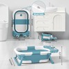 Collapsible Baby Bathtub for Newborns with Thermometer and Soft Floating