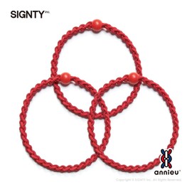 annieu 3 Piece Set Hair Rubber Hair Accessory Bracelet Annu [Hairdresser Initiated] (Red Set)