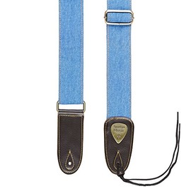 Spartan Music Leather & Cotton Adjustable Guitar Strap 1.5m For Acoustic/Electric/Bass (Blue)