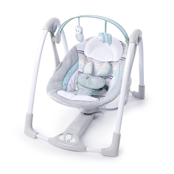 Ingenuity Compact Lightweight Portable Baby Swing with Music, Nature Sounds