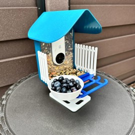 Fence Rails (Pair) for Bird Buddy (Tall, Half Fence, Rock White)