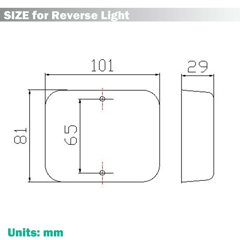 AGRISHOP 1piece 12/24V LED Rear Trailer Reverse Light White,19leds Trailer