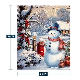 YeeJu Christmas Throw Blanket Baby Small Farmhouse Snowman Blanket for Toddler Infant Pet Crib Stroller Soft Let It Snow Fuzzy Fleece Blankets and Throws Xmas Winter Holiday Blanket 30x40