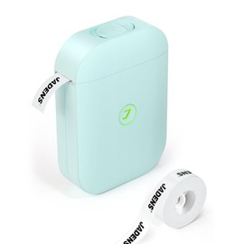 JADENS JD-11 Label Maker Machine, Wireless Bluetooth Mobile Thermal Label Printer with 3 Roll Tapes, Ink-Free with Multiple Layouts for Home, Office:_JD11 Green with 1 Roll Tape