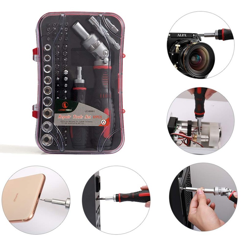 JENABOM 61 in 1 Ratcheting Screwdriver Set, Magnetic Screwdriver Bit