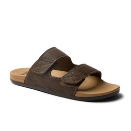 Reef Men's Cushion Tradewind SL Slide Sandal, Chocolate/Tan, 10