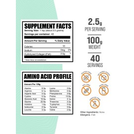 BulkSupplements Unflavored Marine Collagen Peptides Powder 352 Ounce Dietary Supplement