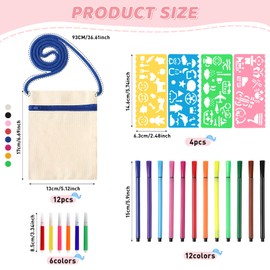 Votoko Children's Fabric Painting Bag, beige, Fabric pockets for painting with zip