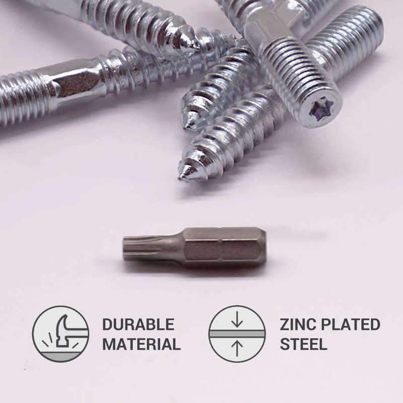 SKIR'CO (15 pcs) Hanger Bolts M10 x 60 mm, Double