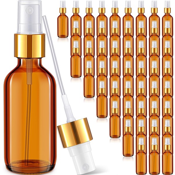 Maxcheck 50 Pcs 2 oz Glass Spray Bottles Small Spray