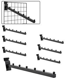POKOTO 6 Ball Waterfall for Grid Wall and Wire Grid Wall Hangers Gridwall Hooks for Displaying Grid Wall Accessories Clothing Retail Shirt Housewares Rack Vendor Events (8, Black)