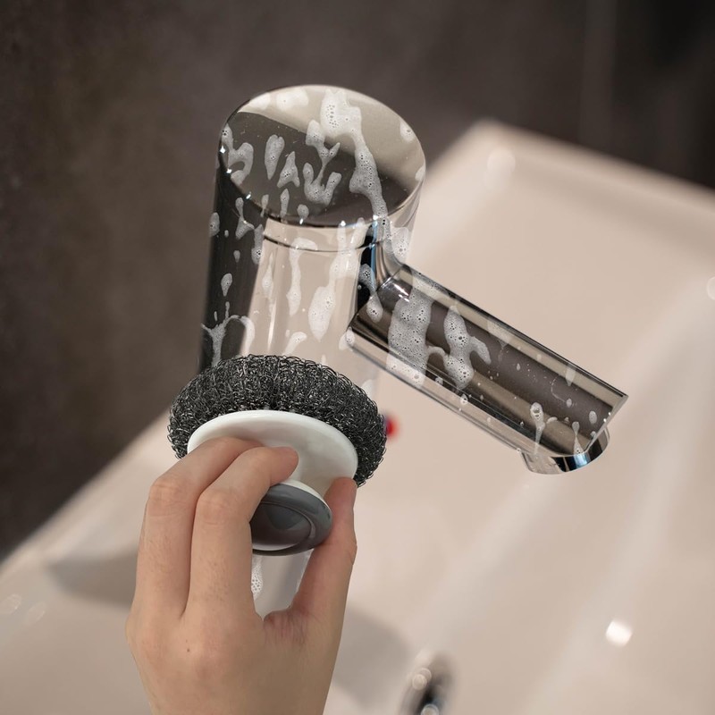 2 cepillos de acero inoxidable con asa, multiusos de hierro