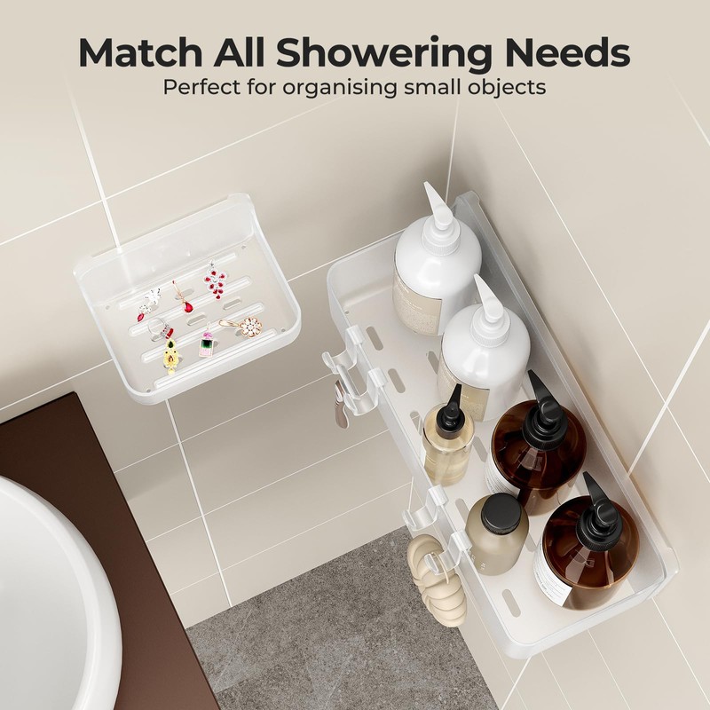 Orimade Shower Caddy 3-Pack, No-Drill Adhesive Shelves for Bathroom, Rustproof