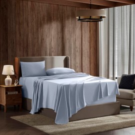 Nestl King Size Sheets Set - 4 Piece King Sheets, Deep Pocket, Hotel Luxury, Extra Soft, Breathable and Cooling, Ice Blue King Bed Sheets