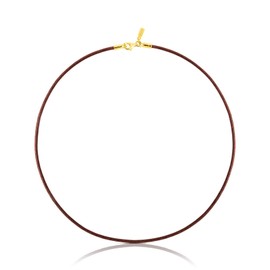 TOUS Gargantilla de Cuero para Mujer con Cierre en Plata Vermeil de Primera Ley, 40 cm de Largo, Versátil y Clásica, Colección Chokers