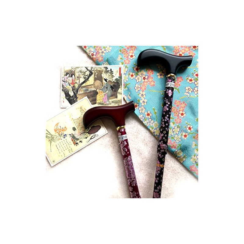 Welfan 009715 Dream Life Wand, Folding Cane, Floral Pattern, Telescopic