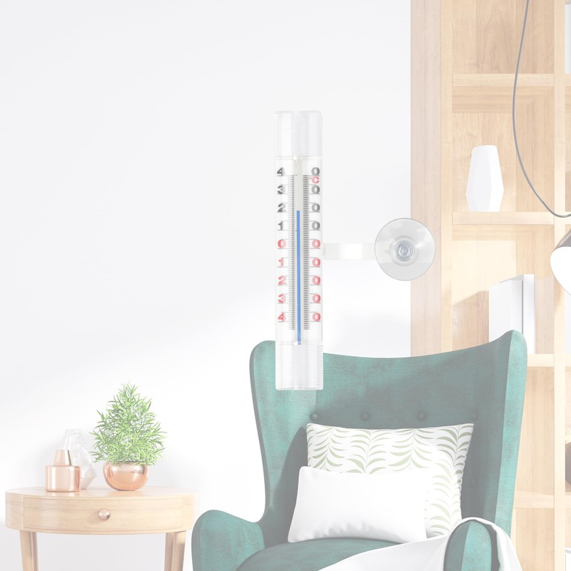 Lantelme Window Thermometer with Suction Cup | Plastic Long 14