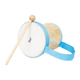 Perfeclan Wooden Drum Set with Carry Strap, Educational Sensory Toys, Kids Drum Wood Toy for Birthday Gift, Blue
