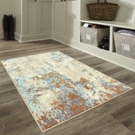 Maples Rugs Southwestern Stone Distressed Abstract Kitchen Rugs Non Skid Accent Area Floor Mat [Made in USA], 2'6 x 3'10, Multi