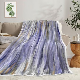 Purple Throw Blanket, Boho Blankets Abstract Soft Fleece Blankets for Couch Sofa Bedroom, Morden Cooling Blanket for Women Girls Gifts