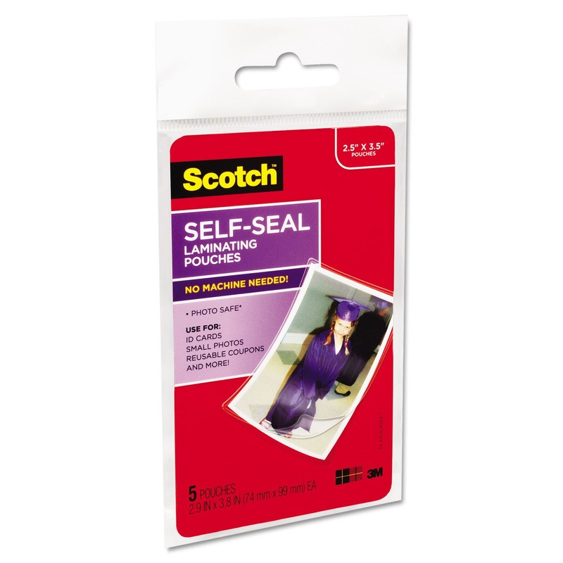 Scotch Self-Sealing Laminating Pouches, Wallet Size (Approx. 2.8″ x 3.8″
