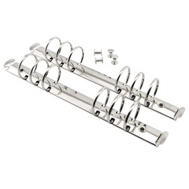 heyous 2pcs A5 Notebook 6-Hole Ring Binder Mechanisms 3cm Diameter Silver Color Metal Clip Ring Binder DIY Fill Paper Storage Folder Accessories