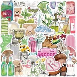 100Pcs Aesthetic Clean Girl Stickers, Waterproof Fantasy Anime Decals for Laptop, Kindle, Scrapbook, Journal, Skateboard, Water Bottles, Luggage, Phone