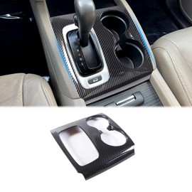 Heutamo Center Console Gear Shift Cup Holder Panel Trim Cover Compatible with Honda Pilot LX/EX/EX-L 2016-2020 Gear Shift Panel Trim Cover Cup Holder Accessory (Carbon Fiber Pattern)