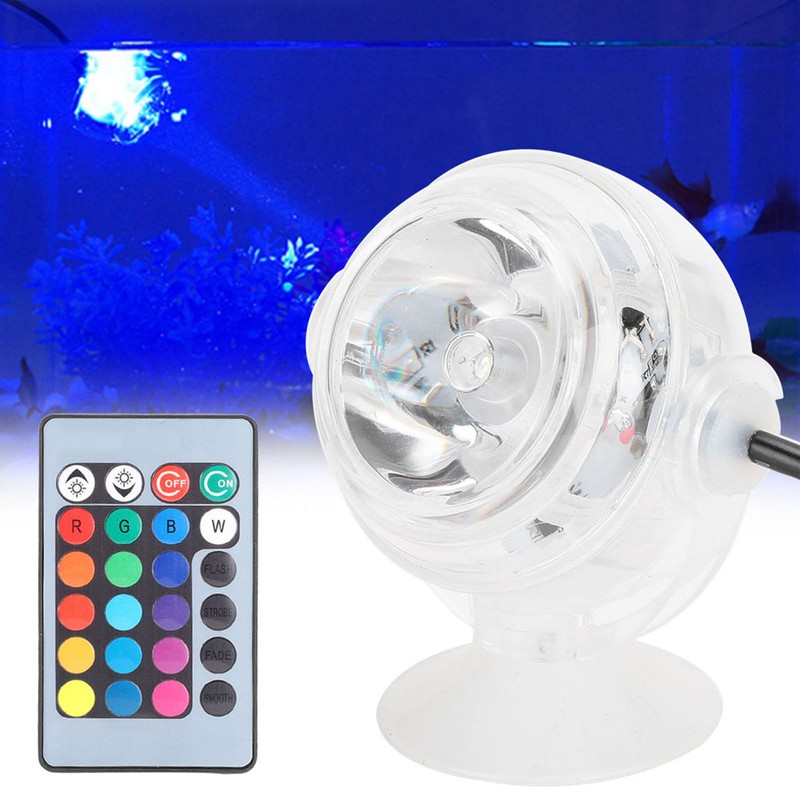 Plastic LED Aquarium Colourful Gradient Waterproof Submersible Night Spot Light