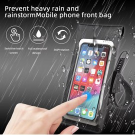 Gadgets Mafia Bike Phone Holder Waterproof, 360° Rotatable, One-Hand Release, Fits Smartphones 4.6 Inches to 6.8 Inches with Universal Compatibility, Sensitive Touchscreen and Secure Mount