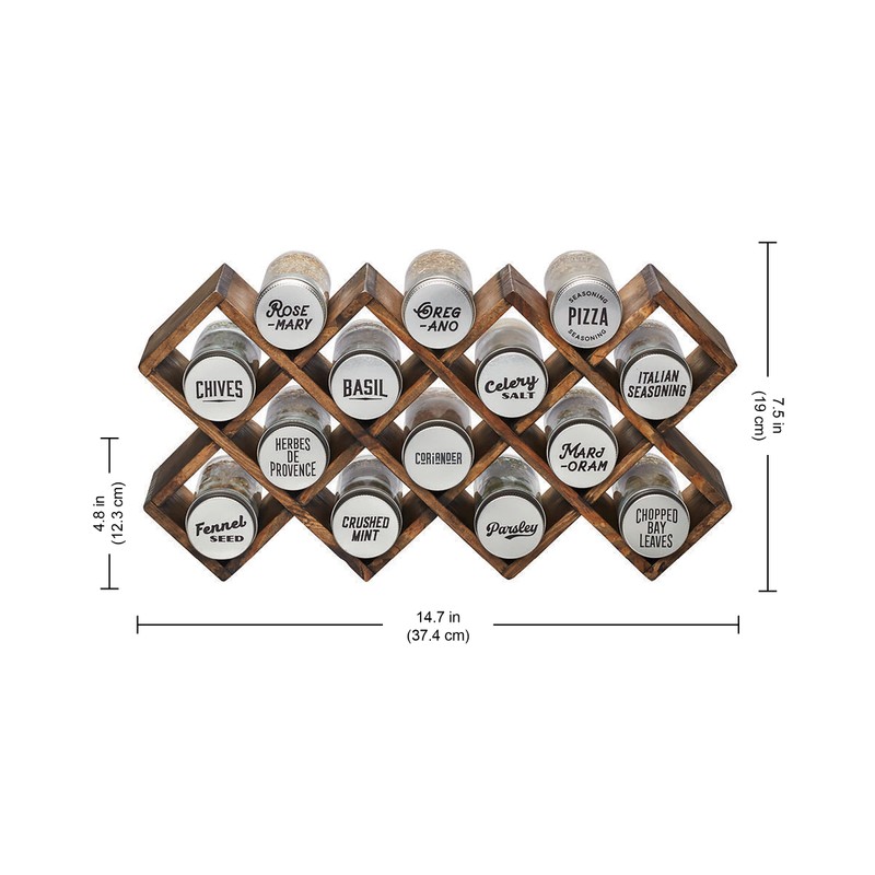 Kamenstein 10 Jar Criss-Cross 2-in-1 Spice Organizer for Countertop or