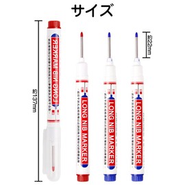NEUROVEX Deep Hole Marker Pens, 6 Pack Deep Reach Markers, Quick Dry Long Nib Marker Pens, Waterproof Ink, Deep Drill Holes for Carpenter Builder Construction