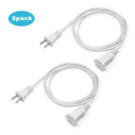 Yeatel Cable De Extensión De Alimentación De 2 Clavijas De 3 Pies/1 Metro, Cable De Alimentación Flexible Corto con Enchufe Polarizado, Cable De Alimentación Macho/Hembra De EE. UU. para Nema 5-15P A