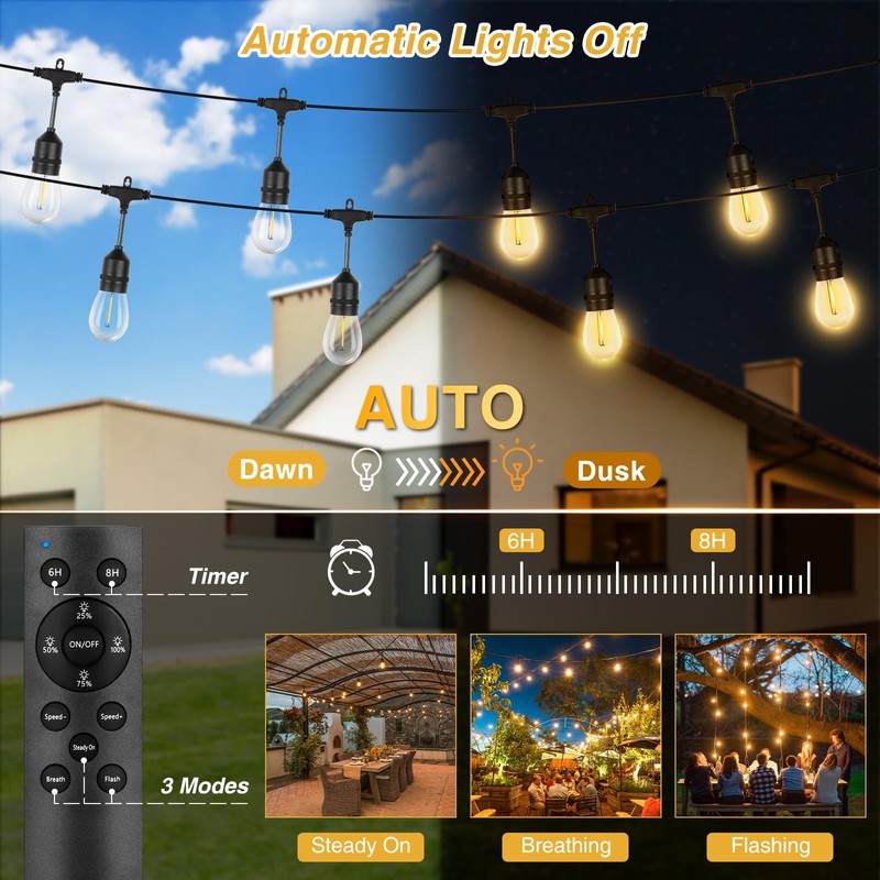 ZJOJO Solar String Lights Outdoor Waterproof 100FT,Solar Lights Outdoor with
