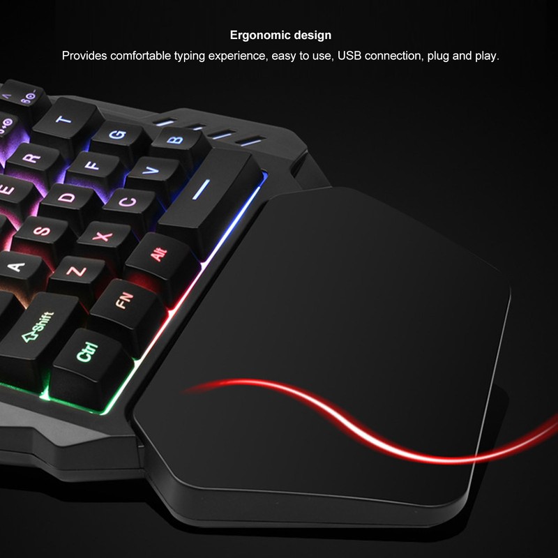 One Handed Gaming Keyboard 35 Keys Portable Gaming Keypad Backlight