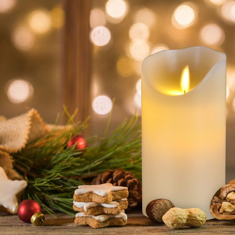 antizer Flameless Candles 6" Set of 2 Ivory Dripless Real