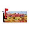 Wamika Winter Red Truck Snowflake Christmas Tree Mailbox Cover Magnetic