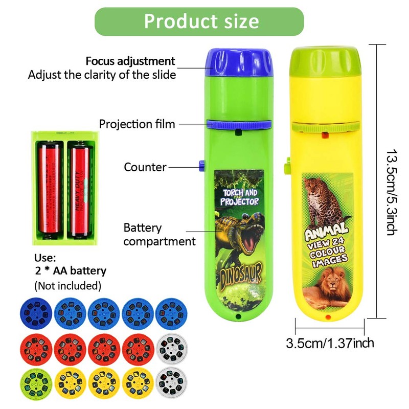 Yeelan 2PCS Projector Torch Projection Light Torches lamp Flashlight Dinosaur,