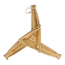 Biddy Murphy St. Brigid's Irish Hanging Cross, Celtic Woven Reed Wall Hanging, Traditional Irish Blessing Décor, Mother Saint of Ireland, Handmade & Imported, 10" Inch x 10" Inch